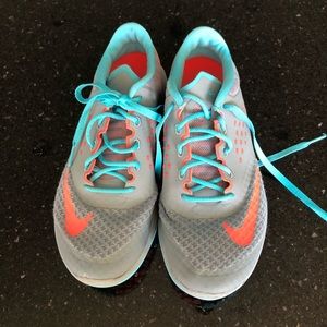 Women’s Nike’s Size 7.5 Gray, Blue, and Peach